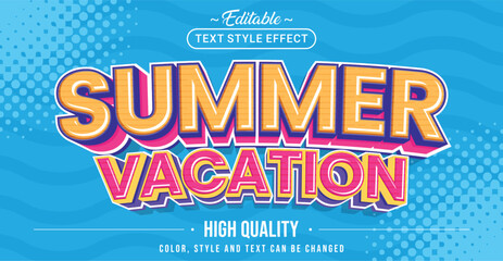 Editable text style effect - Summer Vacation text style theme.