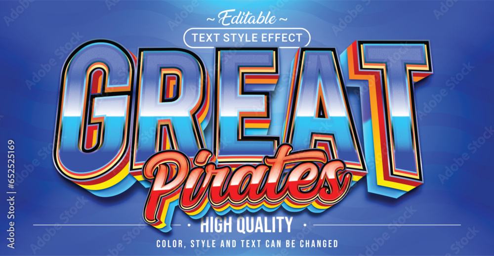 Poster Editable text style effect - Great Pirates text style theme.