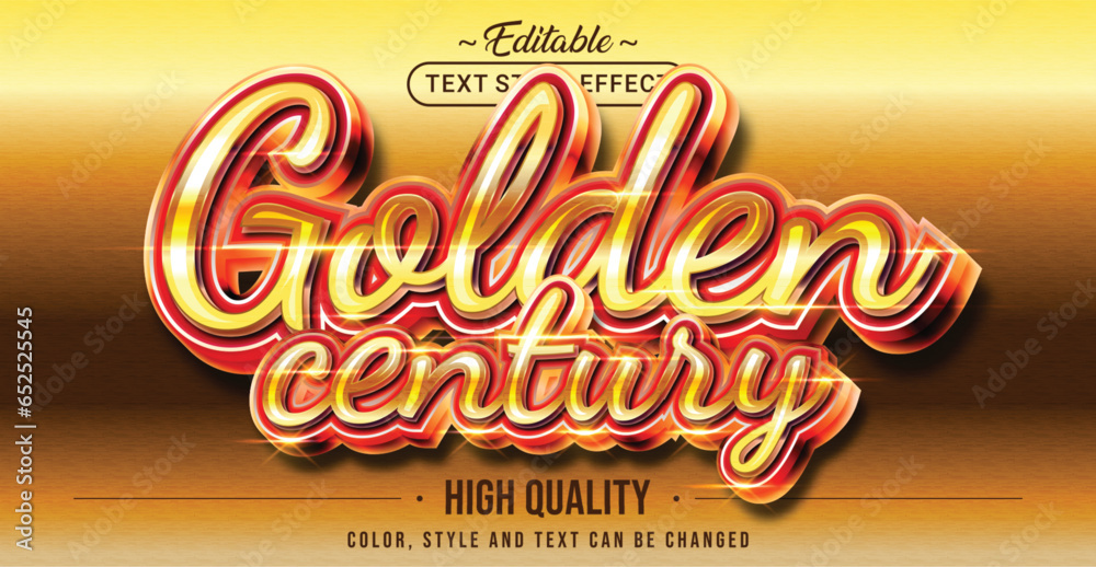 Poster editable text style effect - golden century text style theme.