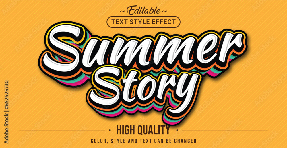 Poster Editable text style effect - Summer Story text style theme.