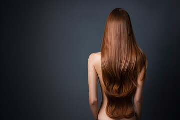 Fototapeta premium hair back and a woman with beauty and cosmetic hairdressing