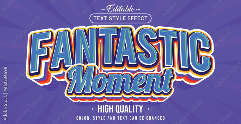 Poster Editable text style effect - Fantastic Moment text style theme.