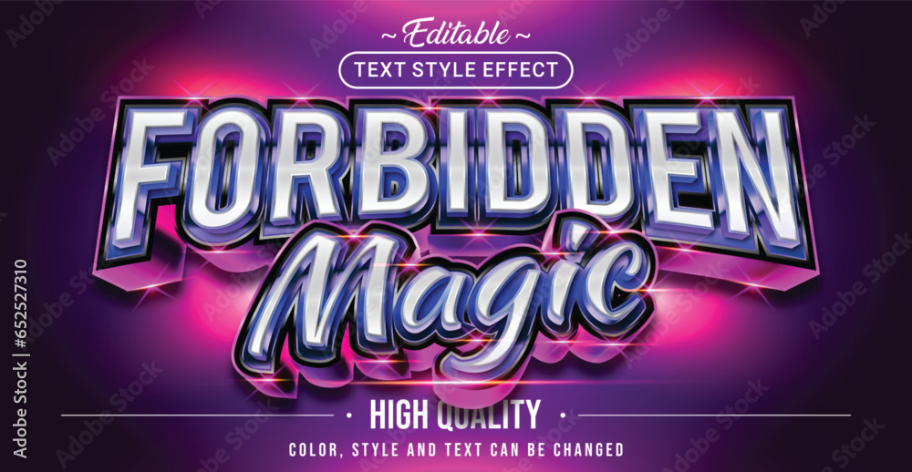 Poster Editable text style effect - Forbidden Magic text style theme.