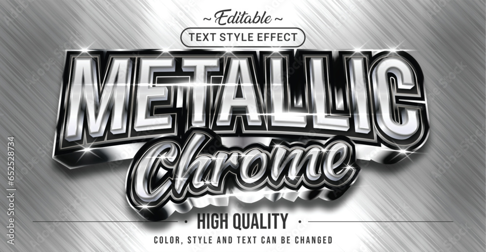 Poster Editable text style effect - Metallic Chrome text style theme.