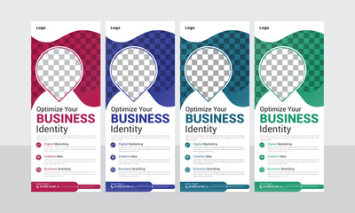 professional business corporate standee banner or racked banner design template vector file 