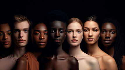 Fototapeta premium group of diverse women with different skin and body shapes