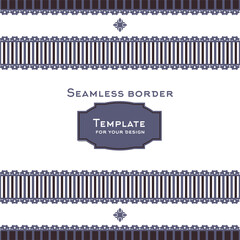 Vector ornamental border frame. Template frame design for greeting card and wedding invitation.