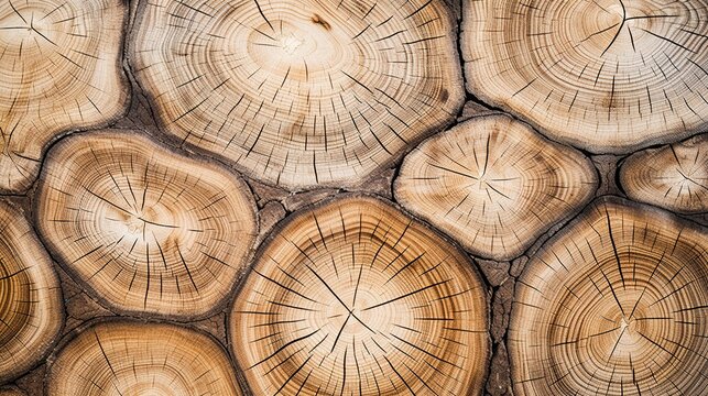 Cut Logged wood close up view isolated background. AI generated image