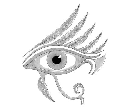 Eye of ra, Vintage engraving drawing style illustration