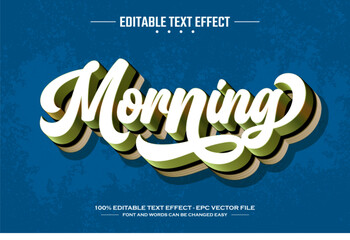Morning 3D editable text effect template