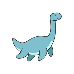 Cute dinosaur isolated on white background. Vector illustration in cartoon style. © YKreatif