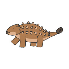 dinosaur cartoon icon over white background. colorful design. vector illustration