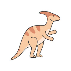 Cute dinosaur isolated on white background. Vector illustration in cartoon style.