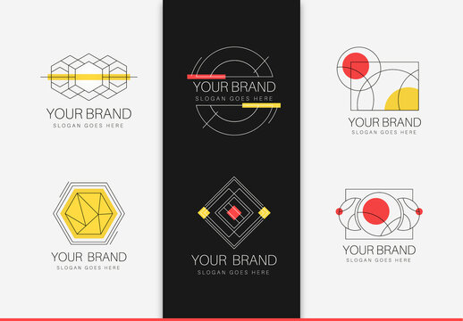 Set of 6 Geometric logo designs
