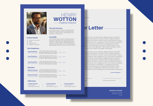 Blue and White Elegant Professional Resume Template 