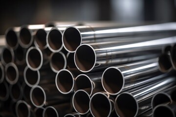 blurred gray industrial steel pipes
