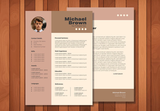 Brown and Beige Professional Resume and Cover Letter Template
