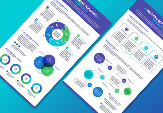 Blue and Green Modern Business Infographic Template