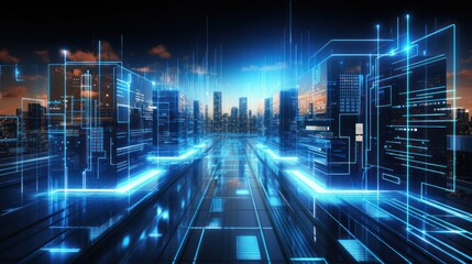 Futuristic Data Center Visualization