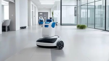 Fotobehang 清掃用ロボット、デジタルトランスフォーメーション｜Cleaning robot, digital transformation. Generative AI © happy Wu 