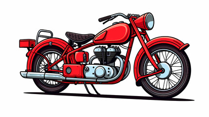 Hand drawn cartoon motorcycle illustration
 - obrazy, fototapety, plakaty