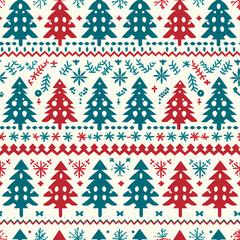 Christmas is here! Varied Sweater Pattern Illustration. Generative AI illustration.
