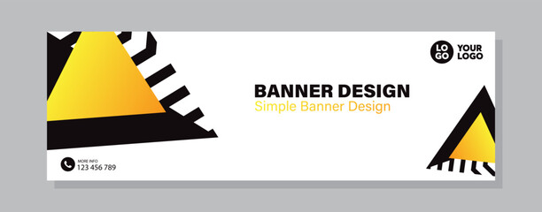 Colorful template banner with gradient color and black color. Design with abstract shape.