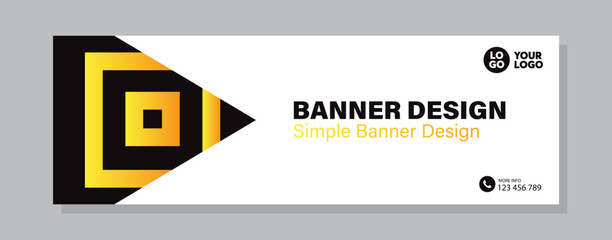 Colorful template banner with gradient color and black color. Design with abstract shape.