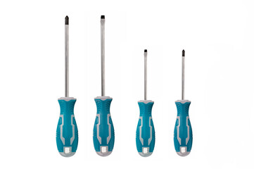 Naklejka premium Set of Screwdriver isolated on white background