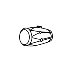line art illustration of the kendhang percussion musical instrument. icon or logo