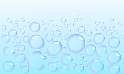 WATER BUBBLES BLUE BACKGROUND