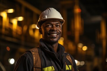 Black Male Engineer Professional Job Work Environment Background Generative AI