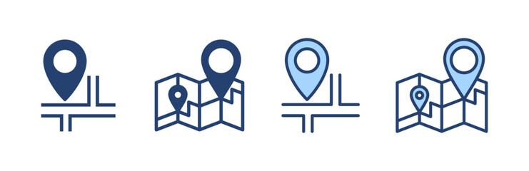 Maps and pin icon vector. location sign and symbol. geo locate, pointer icon.