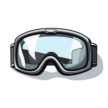 A ski goggle silhouette on a white background