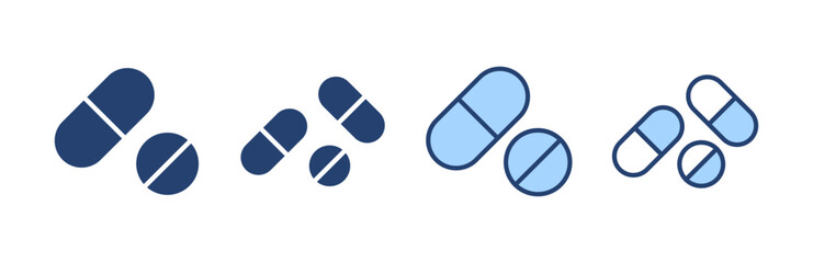 Pills icon vector. capsule icon. Drug sign and symbol
