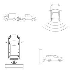 Car parking sensor signal icon vector