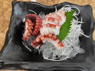 Sashimi Japanese set meal. octopus tentacles.