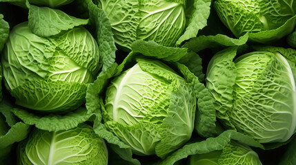 Fototapeta premium Cabbage background. Harvest autumn season. Top view