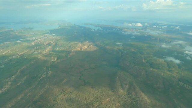 Flying over Kimbolton Ranges on the way to the Horizontal Falls from Brrome Western Australia