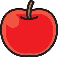 りんご　ゲーム風シンプルパーツ