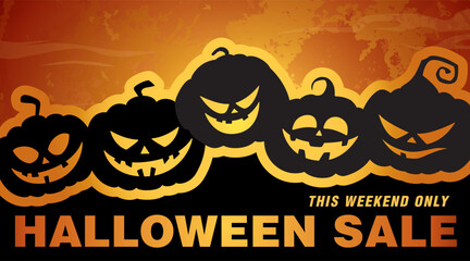 halloween sale banner layout design. vector illustration