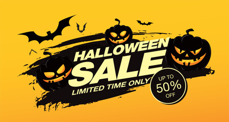 halloween sale banner layout design. vector illustration