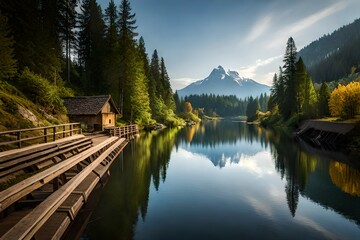 Fototapeta premium lake in the mountains