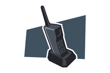 Smart phone or mobile phone simple symbol, sticker ,logo ,icon vector design. retro mobile phone concept vector illustration