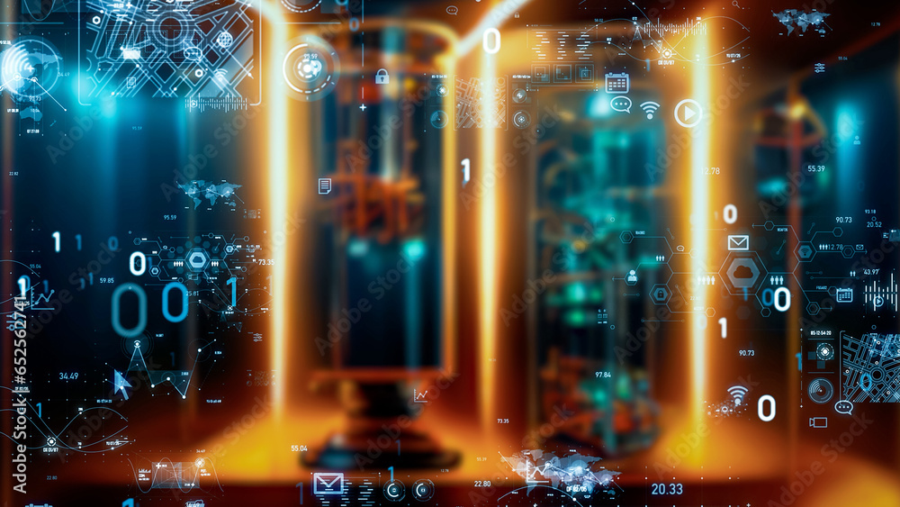 Aufkleber digital transformation. supercomputer. quantum computer.