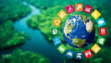 Environmental technology concept. Sustainable development goals. SDGs.