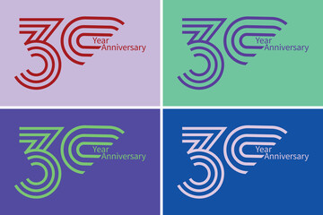Obraz premium 30 Years Anniversary Celebration Template design vector illustration.