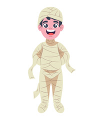 halloween kid disguised funny mummy