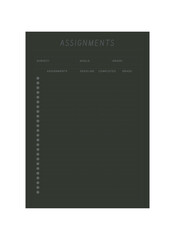 (cool black) set of Assignments Planner. Minimalist planner template set. Vector illustration.