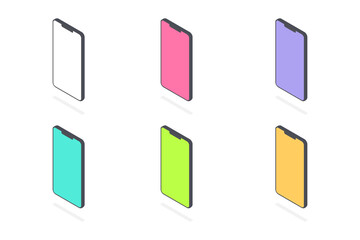 スマートフォン(垂直) アイソメトリック イラスト